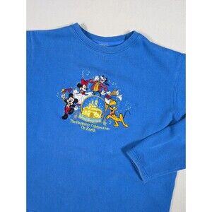 Vintage Disney Mickey Mouse & Friends Embroidered Sweatshirt Size L-XL Blue 90s
